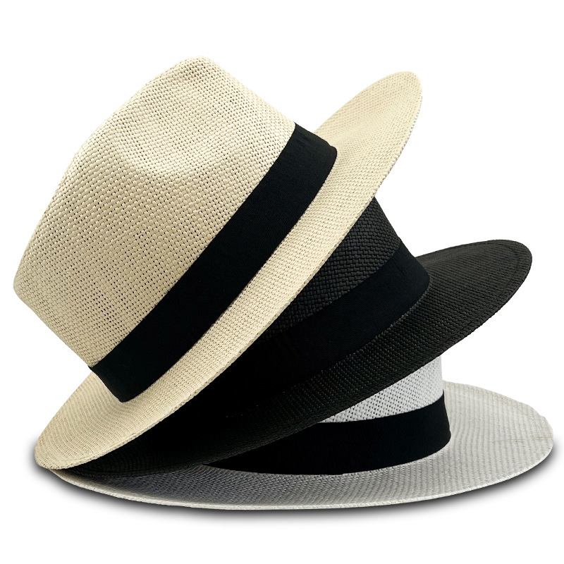 Черная лента Five Grass Fedora Panama Hat